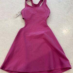 TNA Pink Fit and Flare Halter Dress for Night Out